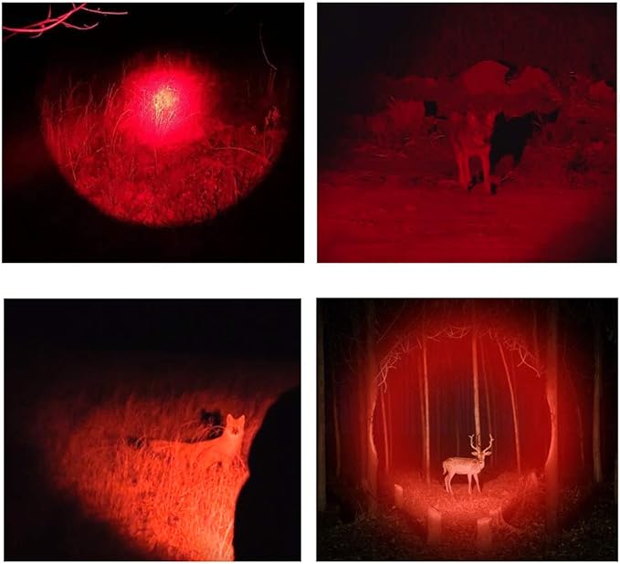 4 Pack Red Light Flashlight 3 Modes Zoomable Red Hunting Light with Clip for Astronomy, Aviation, Night Observation