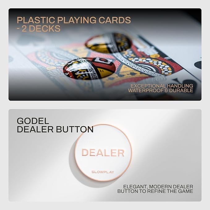 SLOWPLAY Godel Ceramic Poker Chips Set for Texas Hold'em, 500 PCS [Blank Chips], 39mm & 10g Each | Features a High-end Chip case with Extra Durable German Polycarbonate Shell