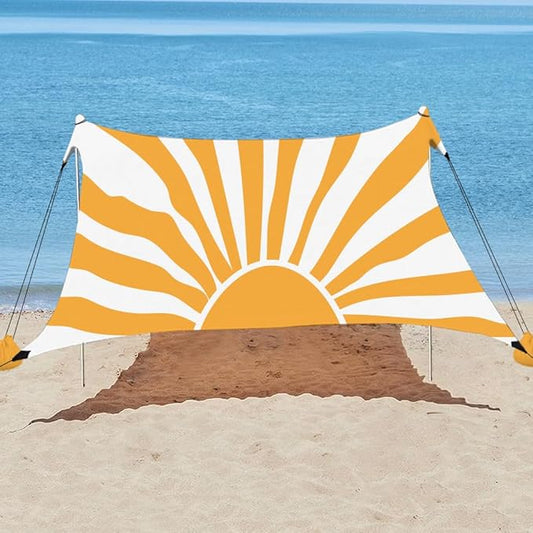 YUKIHOME Beach Tent Sun Shade Canopy Tent, UPF 50+ Camping Beach Sun Shelter 7 x 7ft 2 Pole, Lightweight, Easy Set Up and Carry