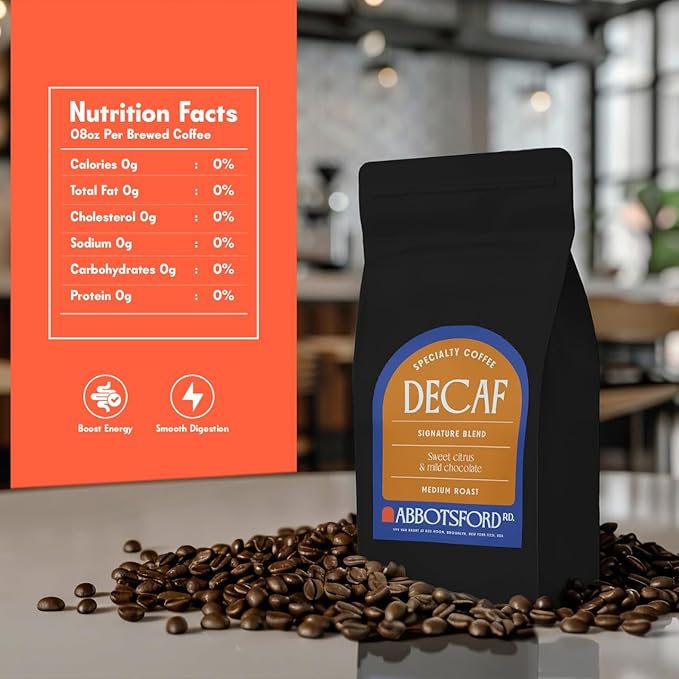 Decaf Whole Bean Coffee, Sweet Citrus & Mild Chocolate Swiss Water Decaf Coffee Beans, Signature Blend Brooklyn coffee, 35.2 oz (2.2lb) Medium Roast Coffee Beans, Kosher Certified
