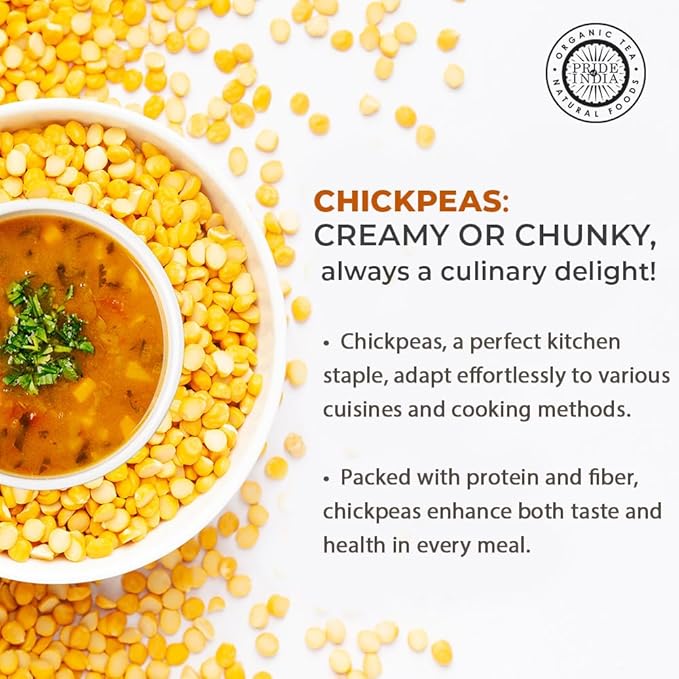 Pride of India | Indian Split Yellow Chickpea Lentils 1.5 Pound (680.38 gm) Jar | Protein & Fiber Rich Chana Dal | Perfect for Curries, Kitchari, Fritters, Soup, Salad, Flatbreads | All Natural, Vegan, Gluten-Free, Non-Bioengineered