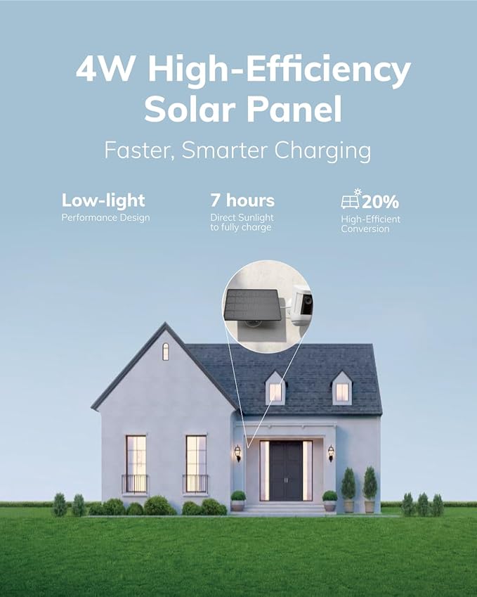 EcoShield Solar Panel Battery for Ring Outdoor Camera ??UPPEROSEY 4W Solar Powered Outdoor Charger with 4400 mAh Battery for Home Security Driveway, IP66, Included USB-C & Barrel Plug, Black