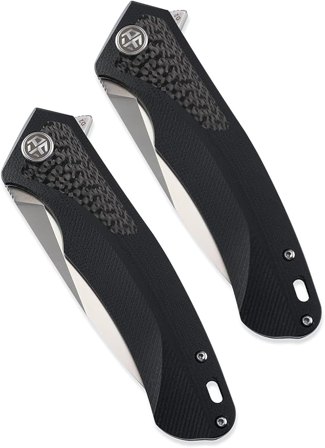 Petrified fish PF838CS 3.74" D2 steel flipper folding knives outdoor pocket knife G10+Carbon fiber handle camping hunting EDC tool