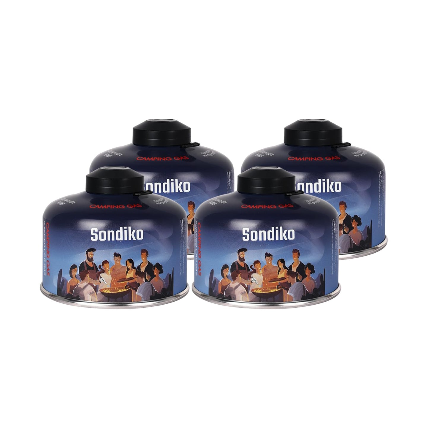 Sondiko Iso Butane Fuel Canister 100g 4 Pack, Camping Stove Fuel