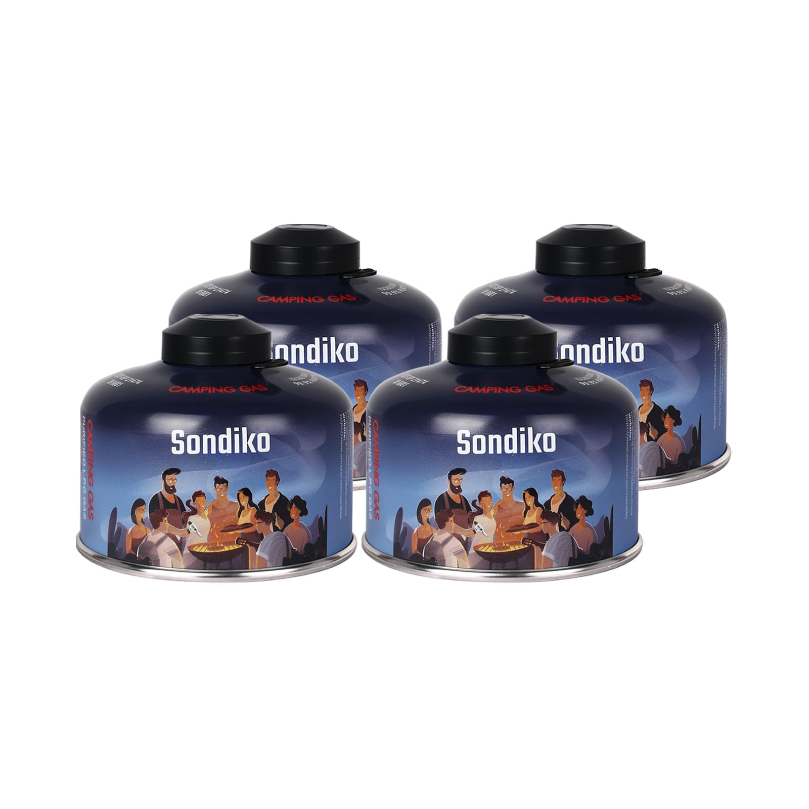 Sondiko Iso Butane Fuel Canister 100g 4 Pack, Camping Stove Fuel