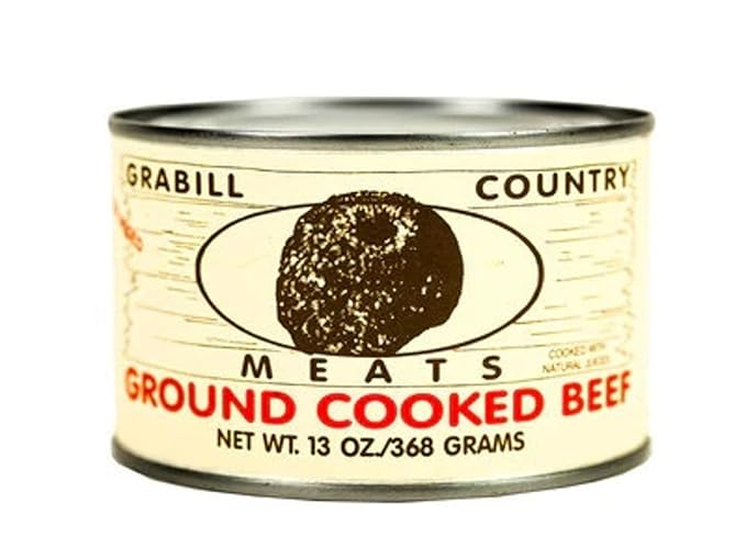 Grabill Country Meats Ground Cooked Beef – 13 oz Cans, Pack of 12 | Fully Cooked & Heat & Serve | Premium All-Natural Beef, Shelf-Stable Protein for Quick Meals, Family Pantry, Camping, Emergency Food & Long-Term Storage