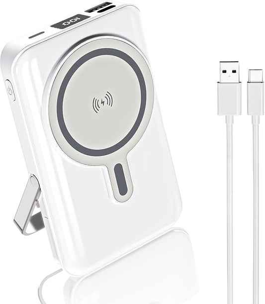Magnetic Portable Charger Bank Built-in Cables,10000mAh USBC Power Bank 22.5W MAX Battery Pack Magnet Charger Protable Powerbank Fast Charging for Apple iPhone 17/16/15/14/13/12 Series,Samsung S25/S24