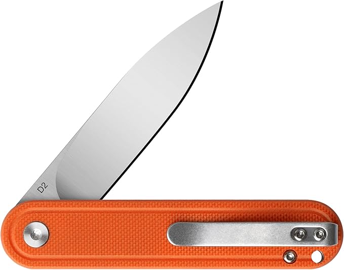 G040 Pocket Knife, 2.75'' D2 Steel Blade G10 handle, Small EDC Knife with Pocket Clip for Men Women, 2.1oz