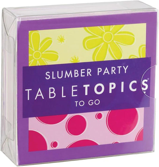 TableTopics Slumber Party to Go Question Card Game - 40 Fun Conversation Starter Cards for Young Girls, Sleepover Activity, Getting to Know You Game