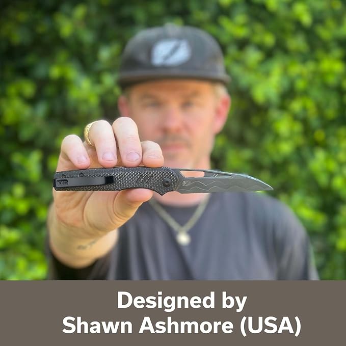 CIVIVI Guile Pocket Knife, Folding Knife for EDC, 3.25" Damascus Blade Micarta Handle with Reversible Deep-Carry Clip C24062B-DS1