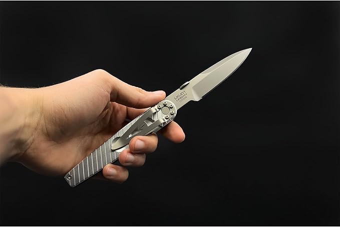 Extrema Ratio - LKU01 (Sideral), Folding Knife, Böhler N690 Steel Blade 58 HRC, Sandblast Finish, Smooth Aluminum Handle, Ergonomic Design, Durable Folding Knife, Italian Craftsmanship