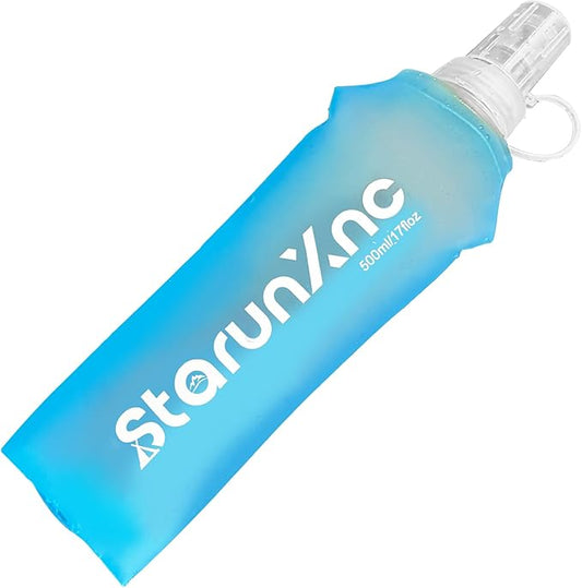 Hydration Soft Flask Running Water Bottle - Squeeze Water Bottles Portable Lightweight Foldable with Dust Cover