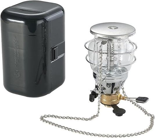 CAMPINGMOON Mini Gas Camping Lantern with Hanging Chain & Hard Case ??80W Equivalent Brightness, Adjustable Dial, Outdoor Portable Butane Lamp for Hiking, Backpacking, Emergency, Tent Lighting T-4