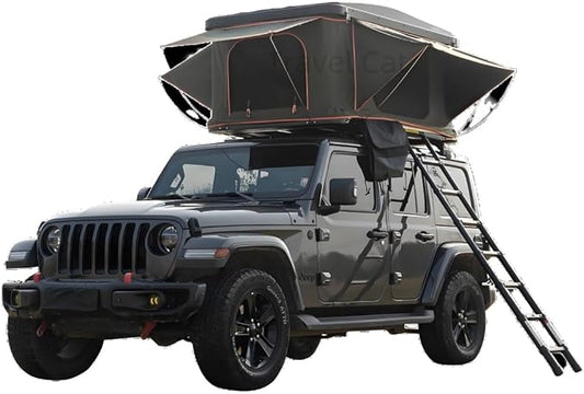 Travel Cat Rooftop Tent Hard Shell, Great View and Ventilation Tent for 2 Person Camping, Waterproof Windproof UV-Resistant Blackout Privacy 4 Season Tents for Truck, Jeep, SUV, Van, Trailer