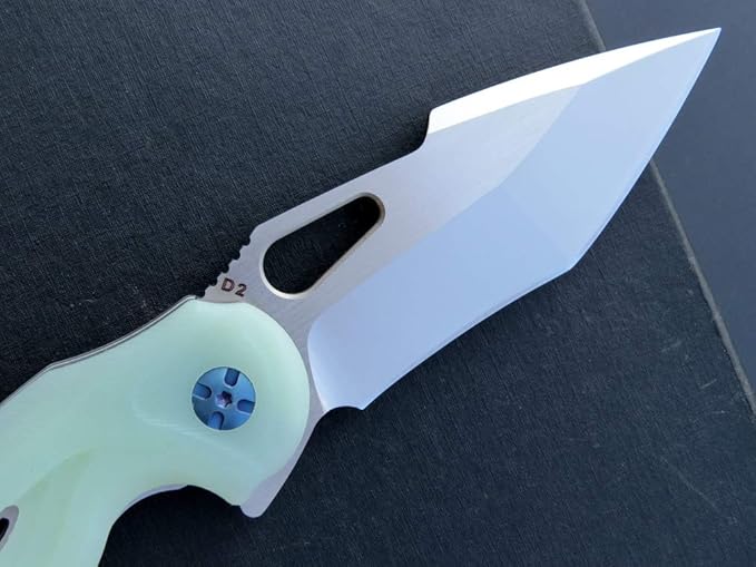 Eafengrow EF936 Pocket Knife,G10 Handle D2 Steel Blade Knife with Ball Bearing Safe Open Flipper Knife EDC Tool Knives for Camping Survival Hiking (jade)