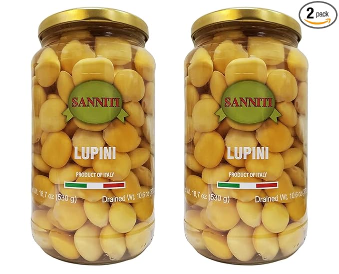Sanniti Italian Lupini Beans Jar, 18.7 oz (Pack of 2)