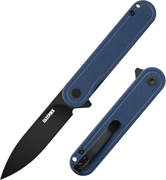 G040 Pocket Knife, 2.75'' D2 Steel Blade G10 handle, Small EDC Knife with Pocket Clip for Men Women, 2.1oz