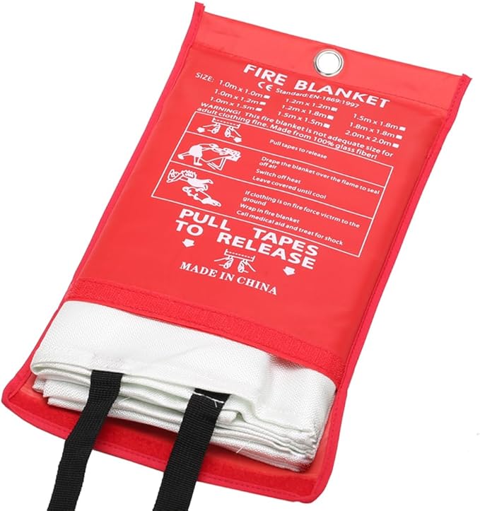 Fire Suppression Blankets - Emergency Fiberglass Fire Retardant Blankets for Home, Kitchen, Car & Warehouse - 2 Pack (47" x 47")