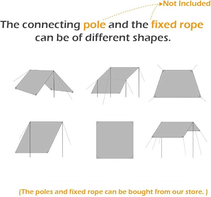 TRIWONDER Hammock Rain Fly Waterproof Tarp Camping Tent Footprint Ground Cloth Backpacking Tarp Camp Shelter Sunshade Mat for Outdoor Hiking Beach Picnic