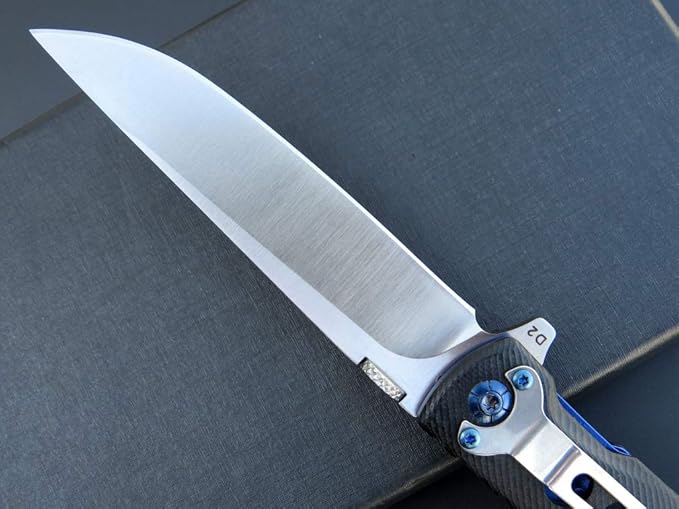 Eafengrow EF27 Folding knife, D2 Steel Blade Everyday Carry, Flipper Open, Liner Lock, G10 Handle Pocket Knifes with Clip for Camping Hiking(Black)