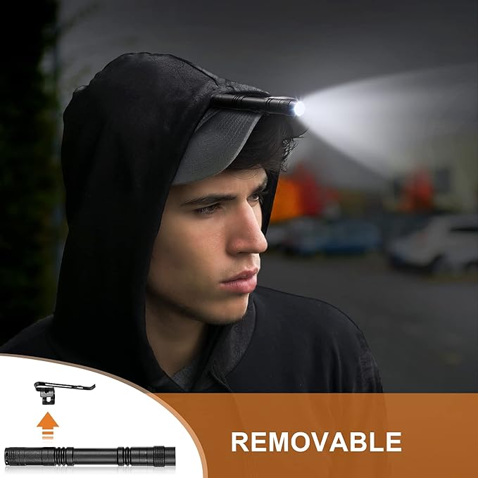 Honoson 10 Pieces Mini Pen Light Flashlight Small LED Pen Light Aluminum Pocket Flashlight with Clip for Inspection Camping Emergency Diary Lighting(3.5 Inches, 5.2 Inches)