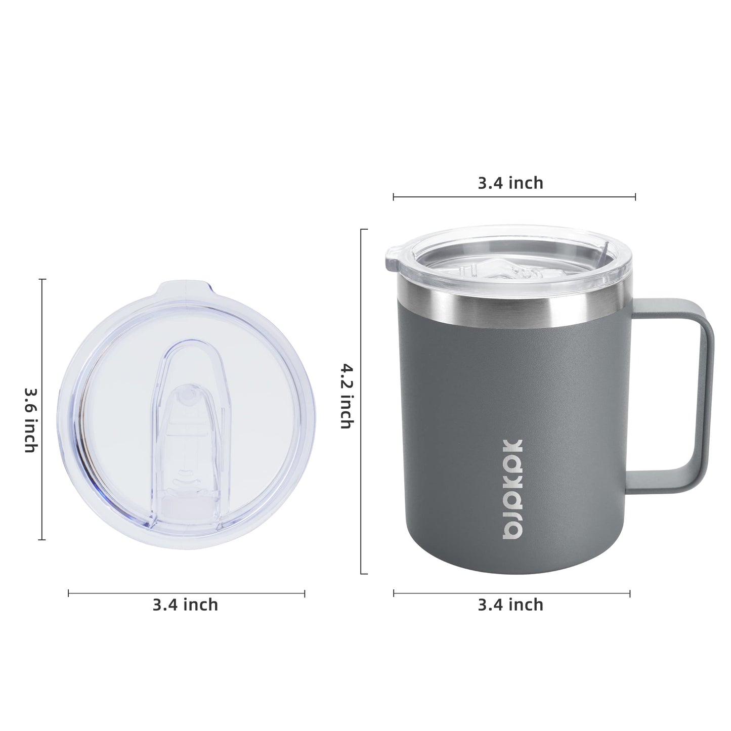 BJPKPK 2PCS Insulated Coffee Mug with Lid, 14oz Stainless Steel Tumbler