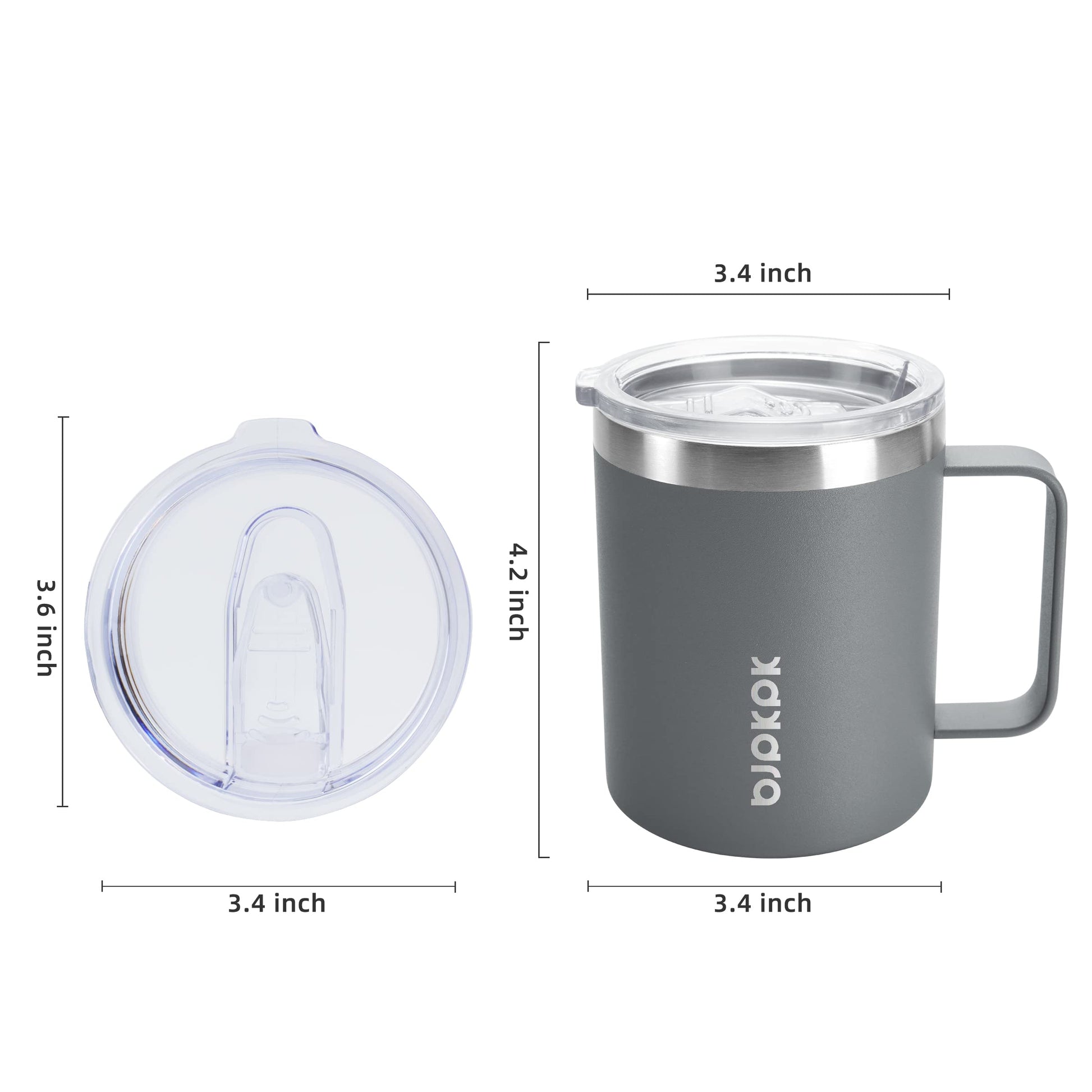 BJPKPK 2PCS Insulated Coffee Mug with Lid, 14oz Stainless Steel Tumbler