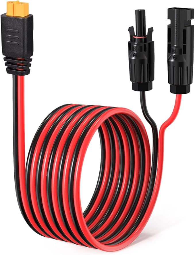 12AWG Solar to XT60 Charging Cable Solar Panel Extentson Cable for Portable Station River 600 Solar Generator(10FT)