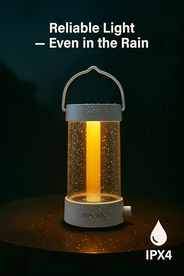 Lantern - Rechargeable LED Camping Lantern, Vintage 360° Dimmable Light , 4000mAh Power Bank, High CRI 95, IPX4 Water-Resistant, Portable for Home, Emergency, Outdoor, White