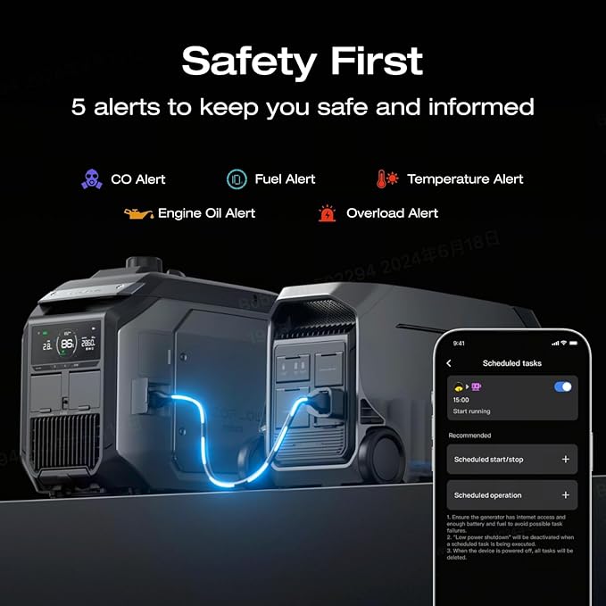 EF ECOFLOW 3200W DC Fast Charging Dual Fuel Smart Generator with LPG and Gas Support, Smart Control, for Home Power Backup, Emergency, Compatible with DELTA Pro 3 / DELTA Pro