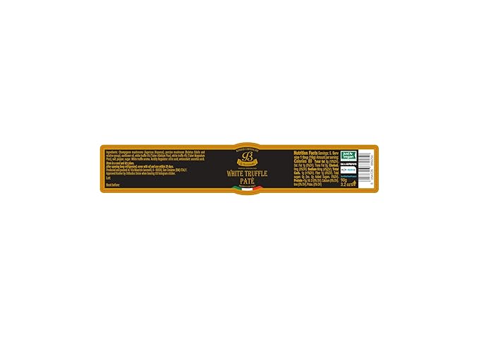 La Rustichella - 100% KOSHER White Truffle Patè - Certified Kosher Recipe - 100% Made in Italy | Vegan, Gluten-Free, Cholesterol-Free (3.17 oz | 90 gr)