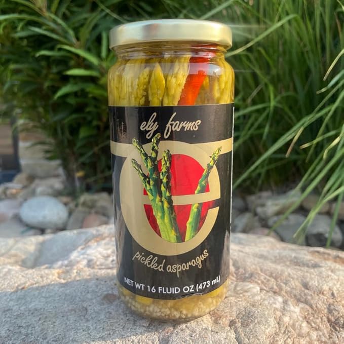 Ely Farms Pickled Asparagus - Unique and Irresistible Taste - Crunch Spears with a Garlic and Dill Flavor - Made with a Family Recipe