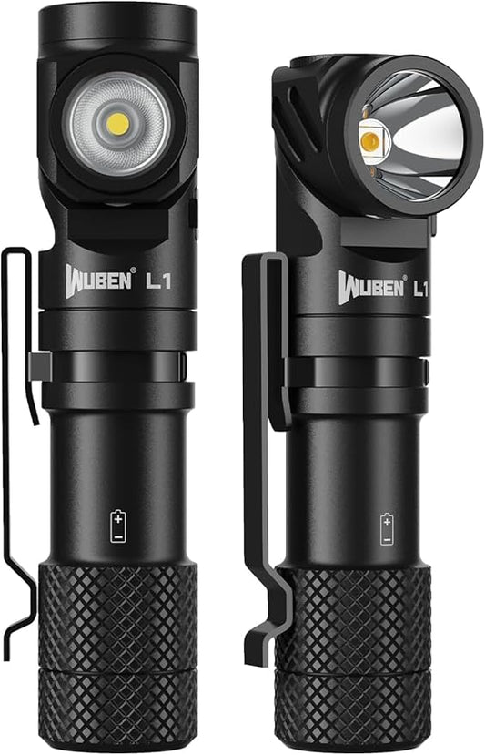 WUBEN L1 Rechargeable Flashlight High Lumens, 2000 Lumen Bright Tactical Flashlight, Dual Light Sources Pocket Flashlight, IP68 Waterproof Magnetic Camping Flashlight for Home Outdoors Emergency (P9)