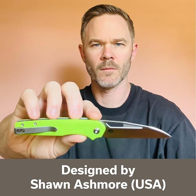 CIVIVI Guile Pocket Knife, Folding Knife for EDC, 3.25" Swedish 14C28N Blade G10 Handle with Reversible Deep-Carry Clip C24062B-2 (Fluorescent Green)