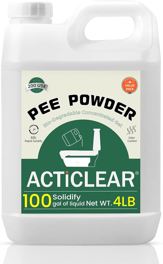 Pee Powder Gel - 2/4lb Rapid 60-Second Absorption & Odor Neutralizer for Portable Toilets, Camping, and Outdoor Essentials