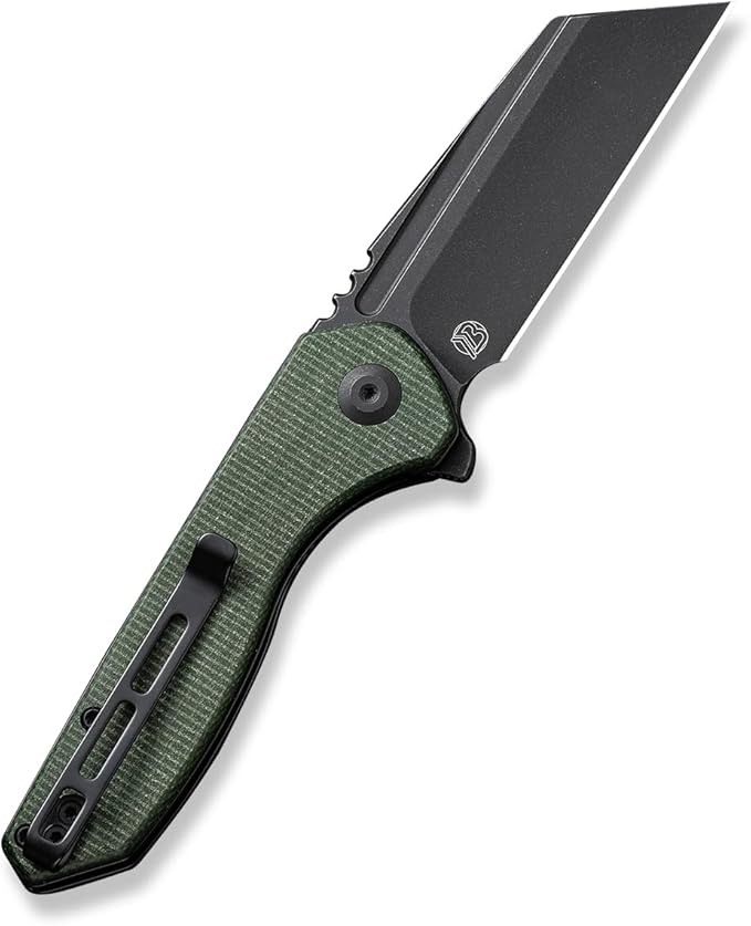 CIVIVI Pocket Knife for Men, ExOne Folding Knife with Flipper, 2.94" Nitro-V Reverse Tanto Blade Micarta Handle for Perfect EDC Gift C23036-3