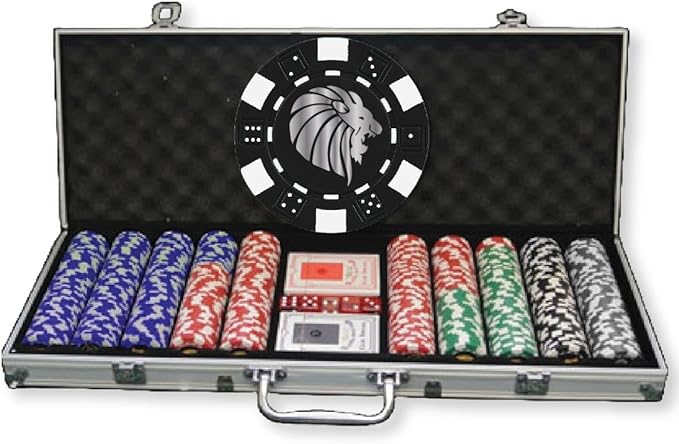 500 Ct. Personalized Hot Stamp Dice Poker Chip Aluminum Case Set with Your Full Name, Initials, or Text