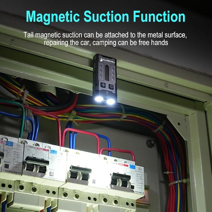 1100 Lumen Small EDC Keychain Flashlight with Green Beam - Rechargeable RGB LED Clip on Flashlight, Multi-Functional and Magnetic Tail Suitable for Outdoor Emergency Gear