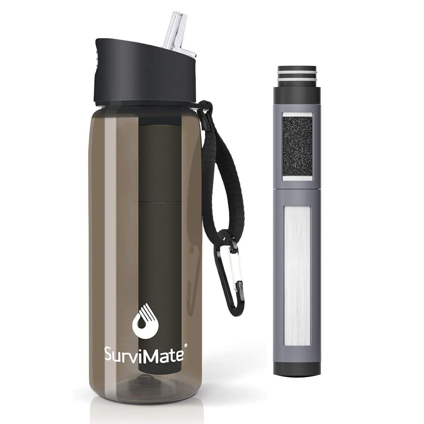 Survimate 5-Stage 0.01μm Ultra-Filtration Filtered Water Bottle, BPA-Free Material, NSF/ANSI 42