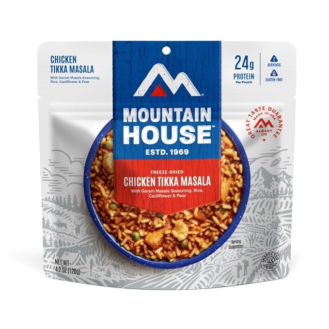 Mountain House Gluten-Free Chicken Tikka Masala Freeze-Dried Food for Camping, 12 Servings, 30-Year Shelf-Life
