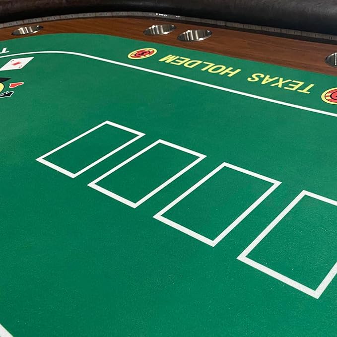 Poker Table 96 inches for 10 Player Casino Texas Holdem Games with Green Speed Cloth Dimmable LED Cup Holders