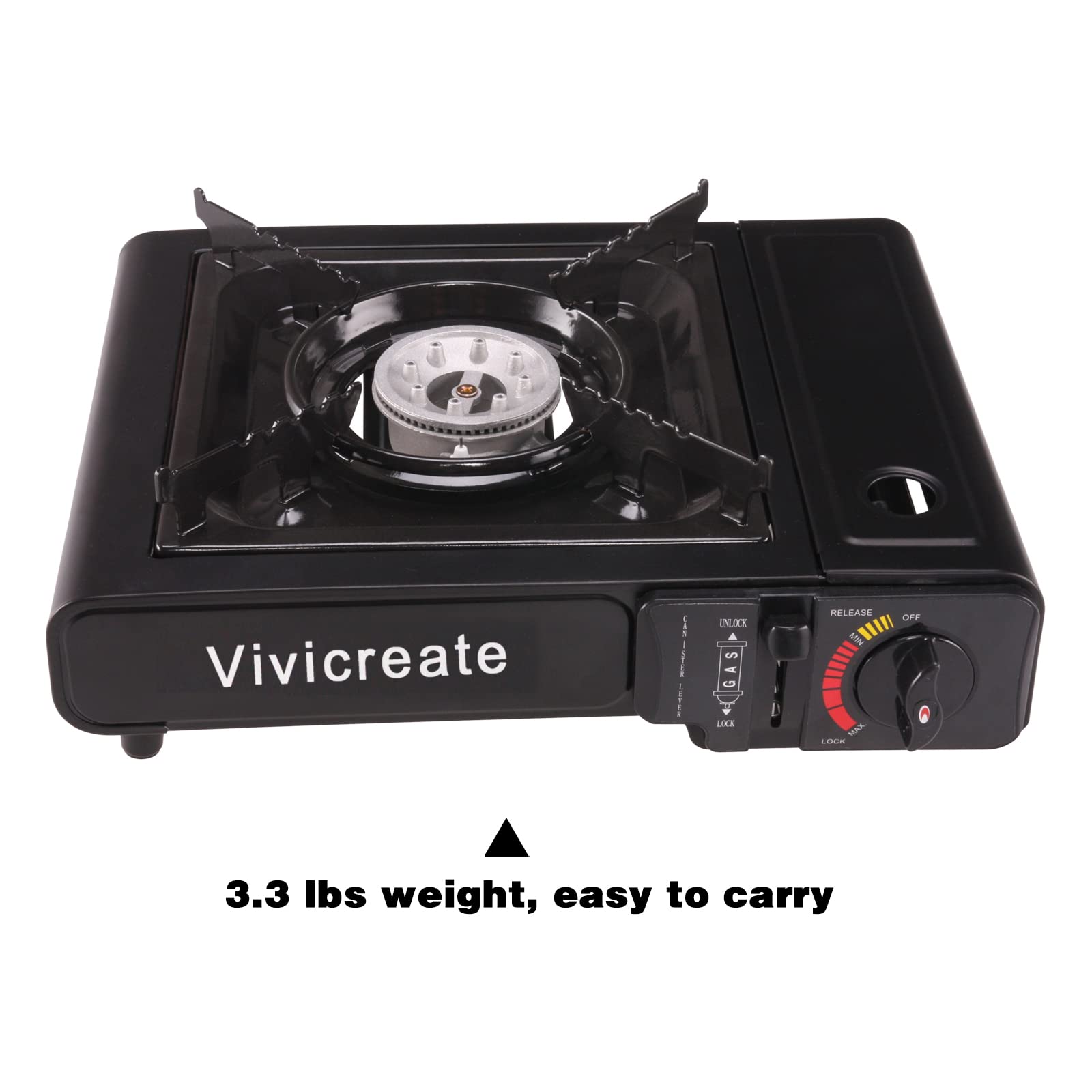 Vivicreate Portable Butane Stove 8500 BTU, Butane Stove with Auto Ignition for Camping, Lightweight