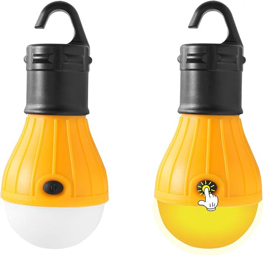 KINUR Sleep Aid Camping Light Bulbs Soft Amber Yellow Color Bug Resistent Portable Hanging Lantern for Kids,Baby,Camping,Hiking,Fishing,Decoration,Gift.(Batteries Not Included)