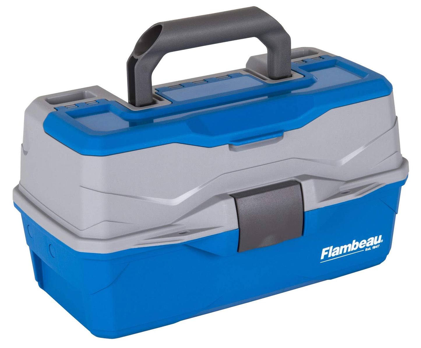 Flambeau Outdoors 6382 2-Tray Tackle Box, 15 Compartments, Blue and Gray
