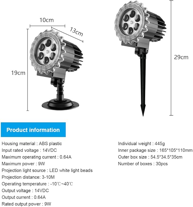 Christmas Snowfall Projector Lights, MILPROX Indoor Outdoor Holiday Snowflake Projector Lights, Clear Rotating Snow Falling Lamp for Halloween Xmas Party Garden Landscape Decoration（Snow Spots）