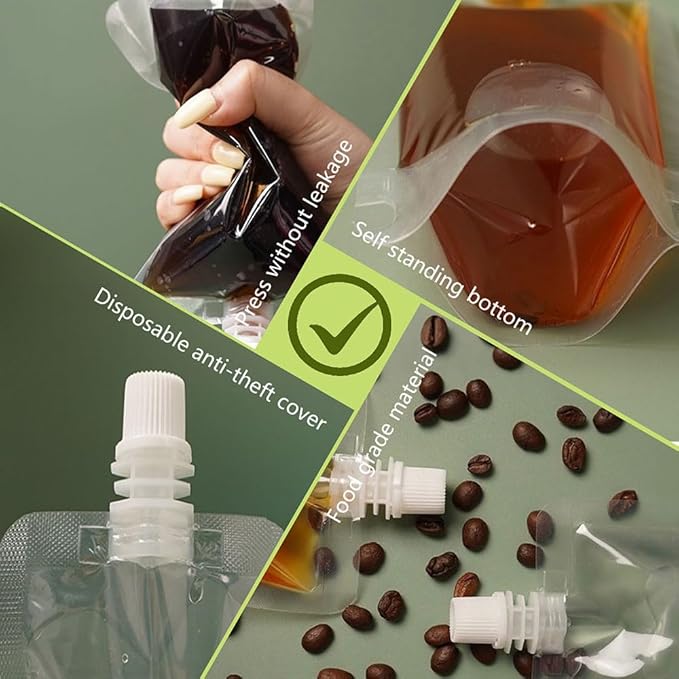 Alcohol Juice Travel Plastic Flasks Liquor Bags Concealable and Reusable Sneak Drink Rum Runners for Cruise Liquor Flask Kit Drinking Water Bags for Camping Seed Storage Bags