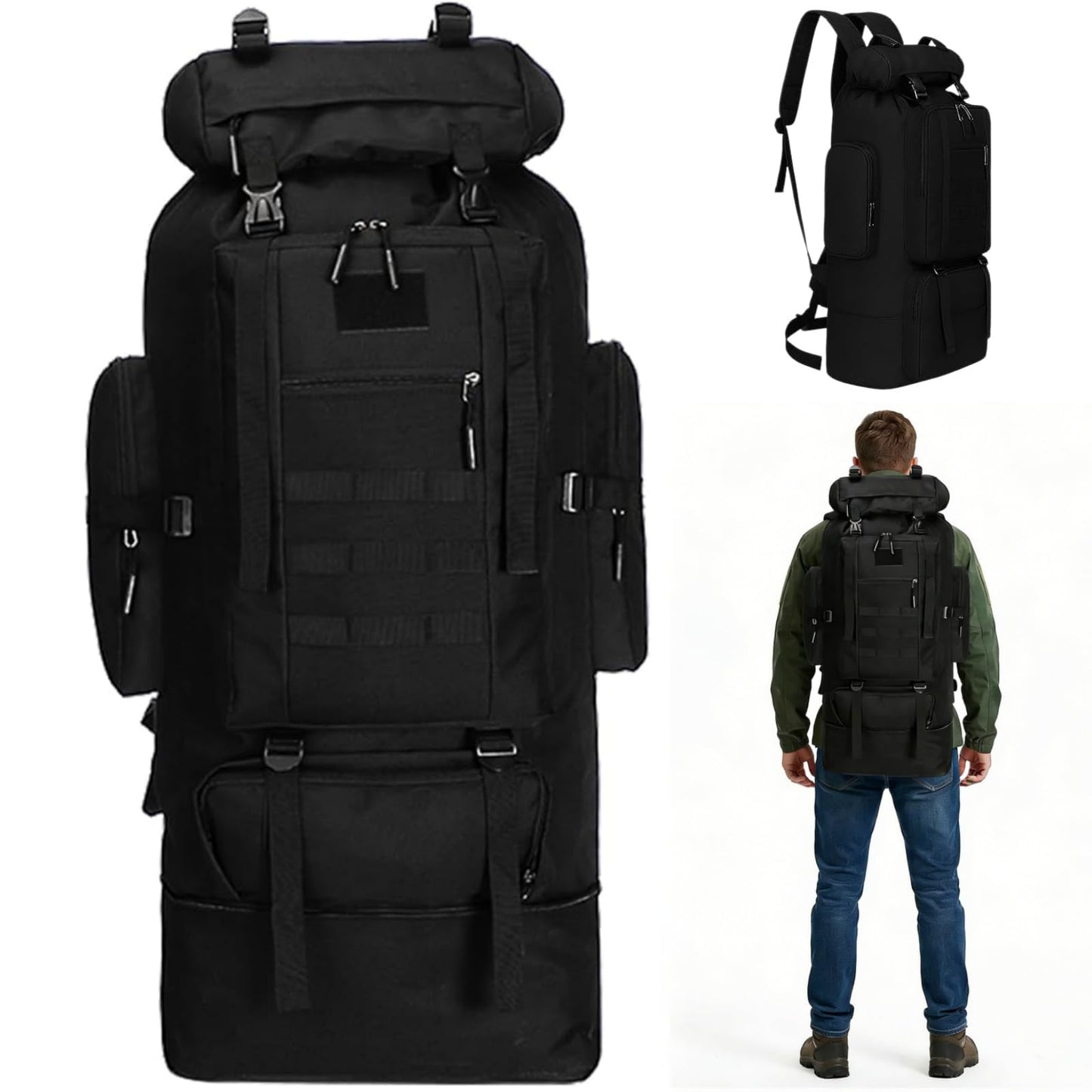 Goaste 100L Camping Hiking Backpack, Molle Military Tactical Rucksack, Waterproof Large Travel