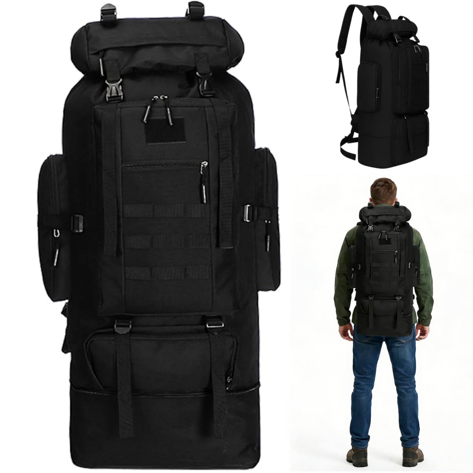Goaste 100L Camping Hiking Backpack, Molle Military Tactical Rucksack, Waterproof Large Travel