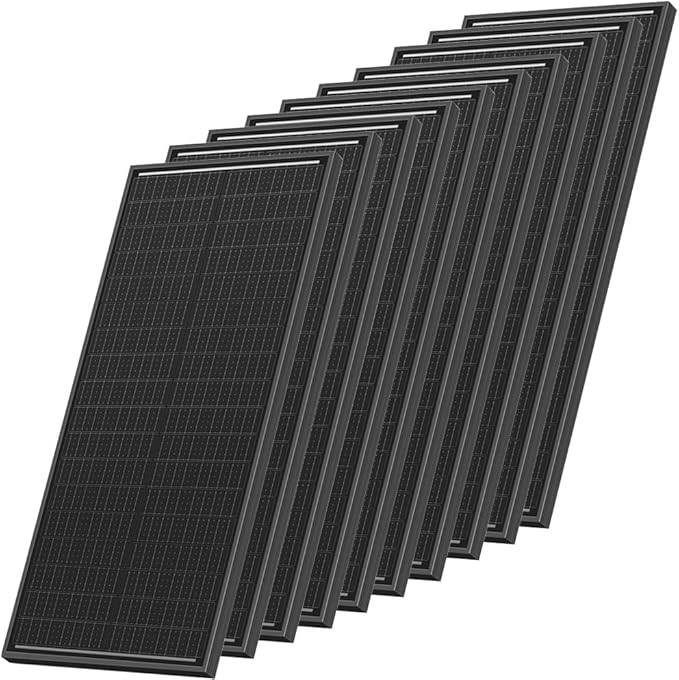 1000 Watt Solar Panels, 10Pcs 100W Monocrystalline 25% High-Efficiency 12V/24V Solar Panel for RV Camping Boat Home Farm Marine Battery and Other Off-Grid Applications (10 Pack 100W, Black)