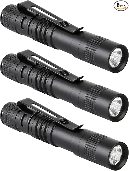 3.5" Mini Flashlight, AAA Small Pen Light with Clip, 500 Lumen Pocket Pen Flashlight Powered by AAA Battery, Portable Versatile for Inspection Medical Repair Camping Outdoor Emergency (White Light)